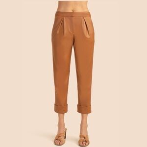 Trina Turk cuffed vegan leather pants in nutmeg size 2